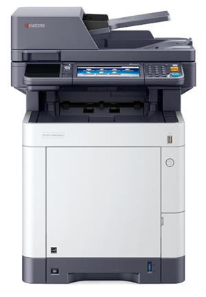 (2.9c mono/14.4c colour per page) 
Print/Scan/Copy,Fax Duplex, USB/Gigabit Ethernet, 30ppm (Mono/Colour), Starter Black Toner 3,500 Pages, Starter Colour Toner 2,500 Pages. 
Consumables - TK5274K Black Toner [KY6000, ~8000 Pages, TK-5274K], TK5274C/M/Y Colour Toners [KY6001,2,3, ~6,000 Pages, TK-5274C/M/Y]. 
Accessories - Additional Paper Tray [KC5297, 500 Sheets, A4] (Max 3), IB51 Wireless Network Card [KC2452] or IB36 Wireless Lan with WIFI Direct, 2  year onsite warranty, upgrades ECO072 (to 3 years), ECO073 (to 4 years)