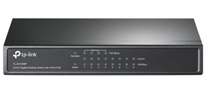 8-Port Gigabit Desktop PoE Switch, 8 10/100/1000Mbps RJ45 ports including 4 PoE+ ports, steel case</br></br>