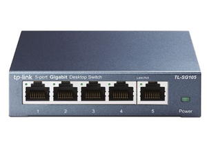 5-port Gigabit Switch, 5 10/100/1000M RJ45 ports, steel case</br></br>