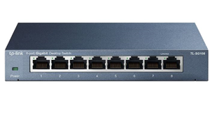 8-port Gigabit Switch, 8x 10/100/1000M RJ45 ports, steel case