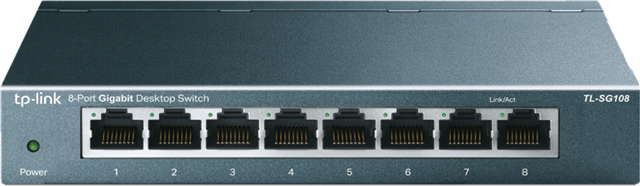 8-port Gigabit Switch, 8x 10/100/1000M RJ45 ports, steel case</br></br>