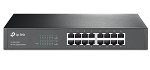 16-port Desktop Gigabit Desktop Switch, 16 10/100/1000M RJ45 ports, 13-inch rack steel case