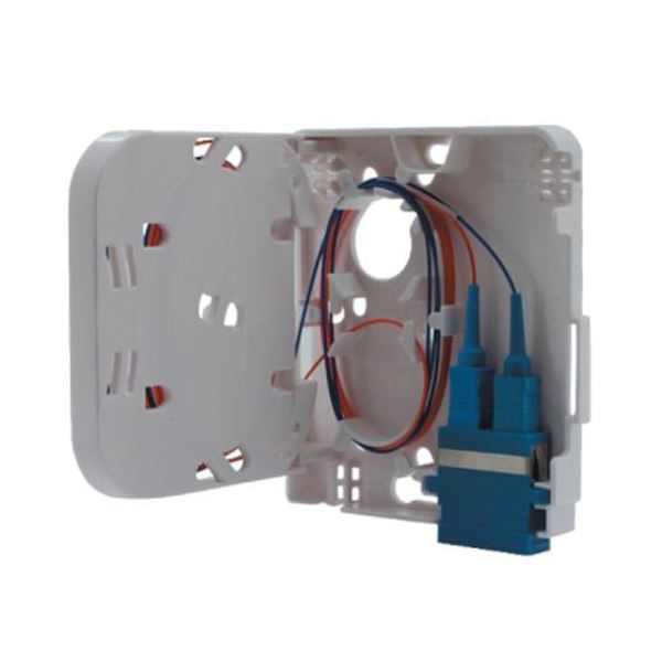 DYNAMIX FTTH Compact Wall Outlet 1 Port SC Duplex / LC Quad, Up to 4 fibres, Unloaded