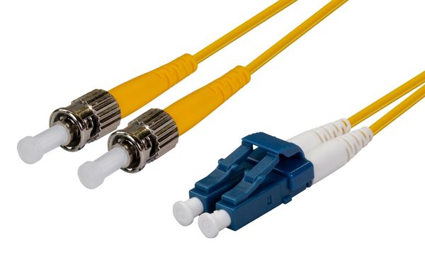 DYNAMIX 20M 9u LC/ST Duplex Single Mode G657A1 Bend Insensitive Fibre Lead. Yellow LSZH Jacket