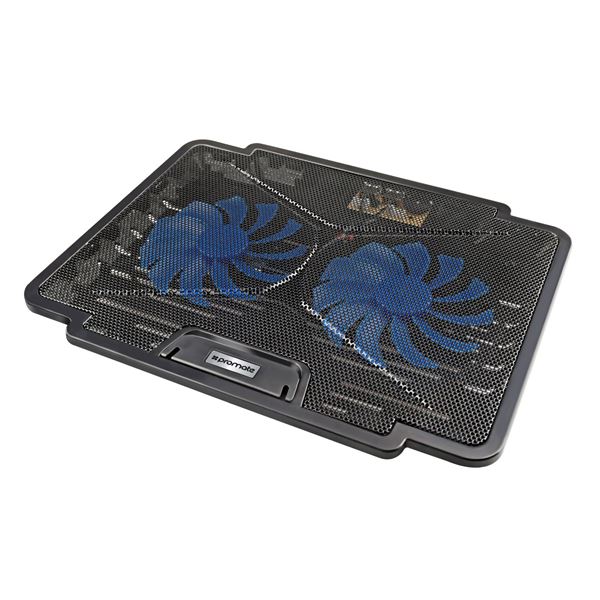 PROMATE Laptop Cooling Pad with Silent Fan. Adjust height. 2x High- performance 140mm fans. USB powered. Colour Black