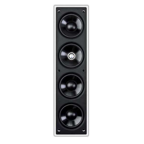 KEF THX Rectangle In Wall Speaker with 3x 4'' (LF), 1x 4'' (MF), 1x 75'' (HF) Drivers. Ultra thin bezel. THX certified 2.1, 5.1 & 7.1 system. Uni-Q with tangerine waveguide. Sold individually