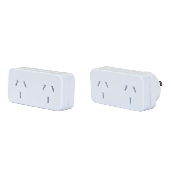 DYNAMIX horizontal Double Adaptor, A1L-Left Hand, A1R- Right Hand, twin pack version, unique space saving horizontal style, white colour.