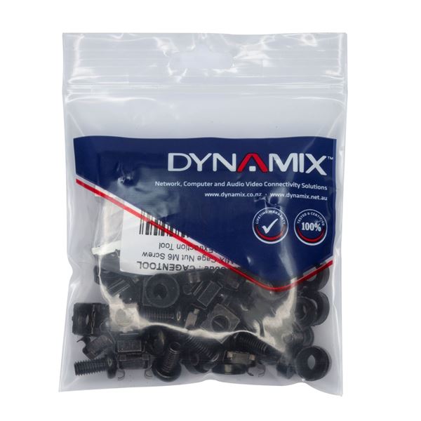 DYNAMIX 30pc Pack, 3 Piece Cage Nut, Black M6*15mm. Includes Installation Tool.