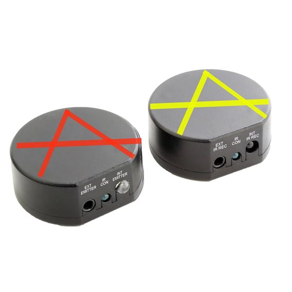 ARCO Wireless IR Remote Control Extender Kit with Pairing Function. Includes 1x Trans & 1x Rec Units, 2x Power Adapters, Dual IR Emitter, IR Target. Transmits Up to 200m. Small 45x45mm Footprint.
