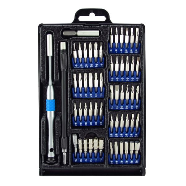 SPROTEK 54 Piece Tool Kit. Pentalobe (for Apple Product repairs), Flathead, Philips, JIS, Torx, Hex, Square, Triangle, Tri-wing, Nut Driver. Magnestic Pick-up.