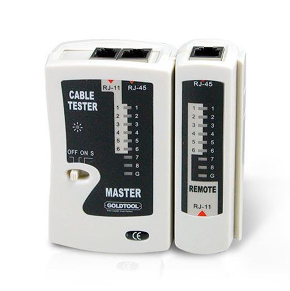 GOLDTOOL RJ45 LAN Data Cable Tester Quickly & Easily Check for Cable Continuity with Instant LED Response. Check for Miswires,  Open / Short Faults. 9V Battery & Case Included.