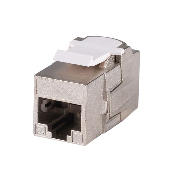 DYNAMIX Cat 6A Sheilded Coupler Keystone Straight Through Wiring Colour Silver