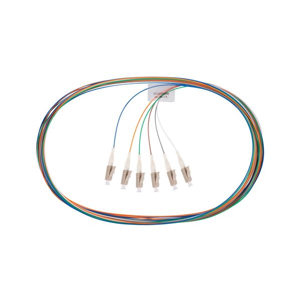 DYNAMIX 2M LC Pigtail OM1 6x Pack Colour Coded, 62.5/900um Multimode Fibre, Tight Buffer LSZH Jacket