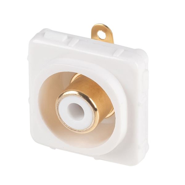 AMDEX White RCA to Solder Connector. Gold Plated