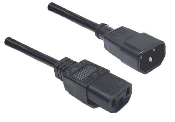 DYNAMIX 1M IEC Male to Female 10A SAA Approved Power Cord. (C14 to C13) 1.0mm copper core. Black Colour.