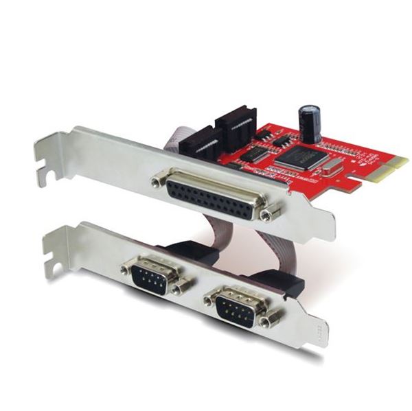 UNITEK 2 Port Serial + 1x Port Parallel PCI-E Card, Includes Low Profile Brackets.