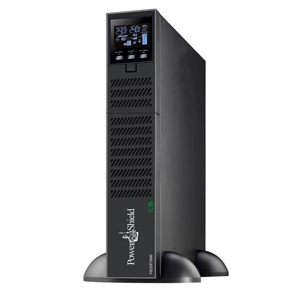 POWERSHIELD Centurion RT 3000VA/ 2700W Double Conversion True Online UPS. Power Factor 0.9 Rack/Tower Design (2RU) Hot-Swappable Battery. EBM Compatible to Extend Runtime.