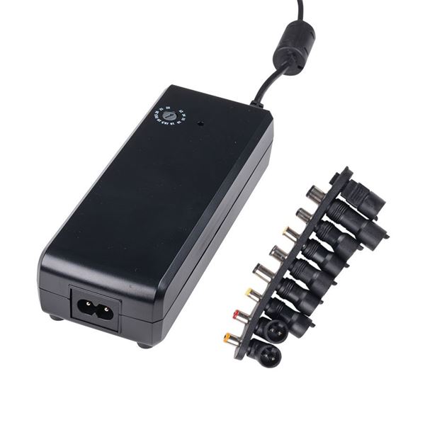 DYNAMIX 90W Universal Notebook Power Adapter. Switch Mode & Regulated. 12/14/15/16/18/18.5/19/ 19.5/20/21/22V DC Selections. Includes 9x Interchangeable Power Connectors. SAA  Approved.