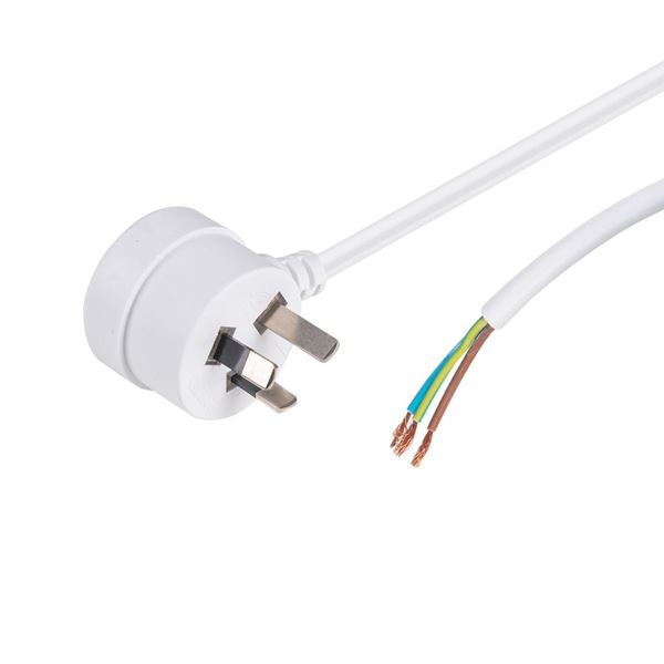 DYNAMIX 3M 3-Pin Tapon Plug to Bare End, 3 Core 1mm Cable, White Colour, SAA Approved.