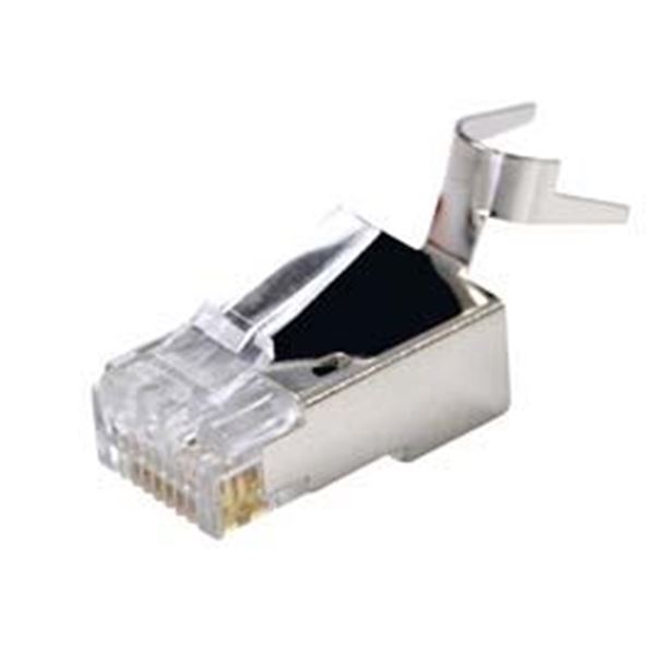 DYNAMIX RJ45 Cat6/6A/7 23AWG Solid Shielded Round Modular Plug . 20pc Bag. 8P8C 50U with insert. Recommended tool: CT-8CSTPEXT