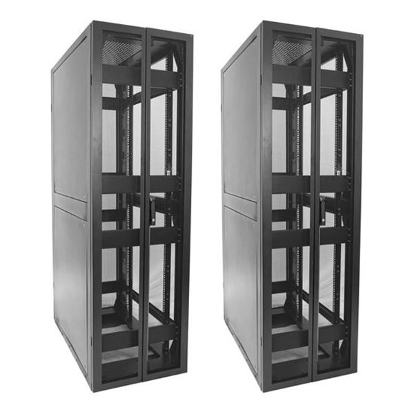 DYNAMIX 45RU Seismic Cabinet 1000mm deep (800 x 1000 x 2133mm) Fully welded. Dual pantry style Front/ Rear mesh doors. Dual 100mm front management. Telcordia GR-63-CORE: Zone 4, Issue 4 Standard. Black