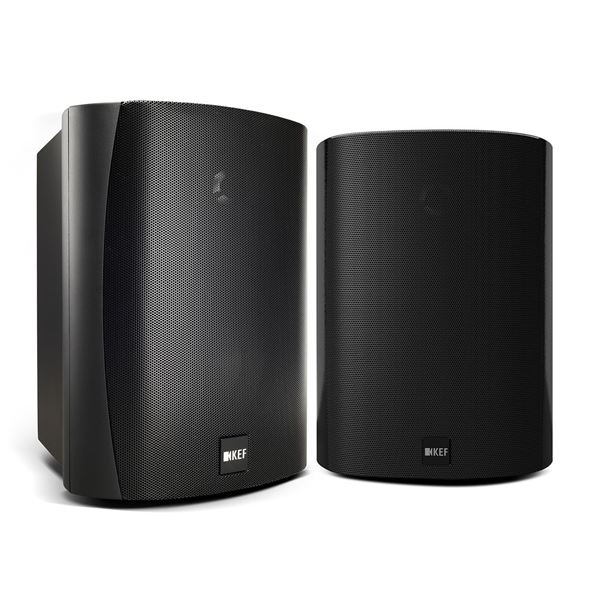 KEF 5.25'' Weatherproof Outdoor Speaker. 2-Way sealed box. IP65 rated. Stainless steel/brass hardware. 1x 130mm LF, 1x 25mm HF drivers. Colour Black. SOLD AS PAIR