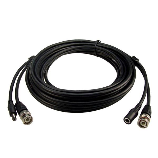 DYNAMIX 5m BNC Male to Male with 2.1mm Power Cable Male/Female. 75ohm Coax Cable with 0.75mm Power Cable.