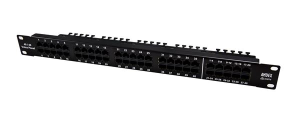 AMDEX 40 Port Breakout Voice Patch Panel for use with the NEC UNIVERGE Phone Systems.