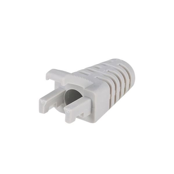 DYNAMIX LITE GREY RJ45 Strain Relief Boot - Slimline with Clip Protector (6.0 mm Outside Diameter) 20pk Bag