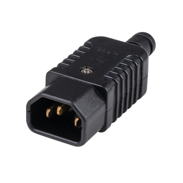 DYNAMIX Re-wire able IEC Male C14 10A plug. Termination: screw terminals