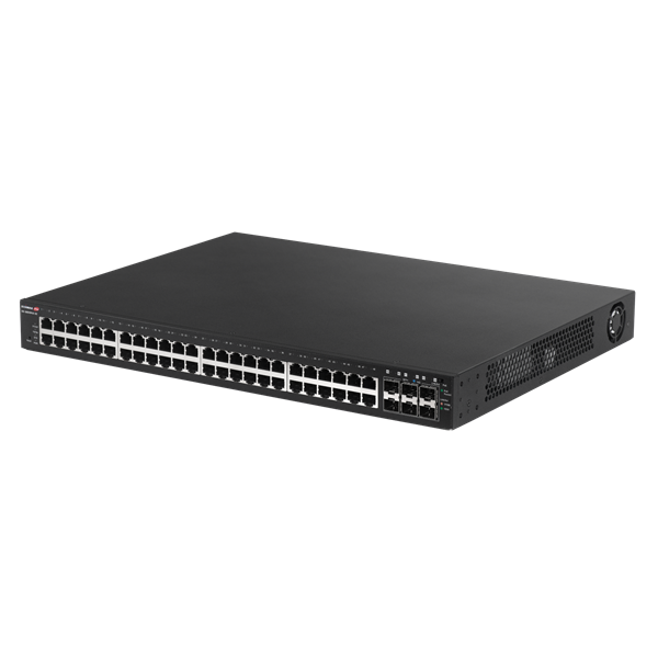 EDIMAX 54 Port Gigabit PoE+ Long Range Web Smart Switch. 48 Gigabit Ethernet PoE+ Ports and 6 10GbE SFP+ Ports. PoE up to 200m at 10Mps. Supports up to 30W per Port.
