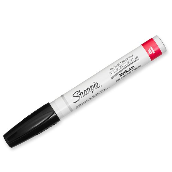 Sharpie  Single Paint Oil Based Medium Point Black Colour Marker Pen. Marks on Virtually any Surface Including Metal, Pottery, Wood, Rubber, Glass, Plastic & Stone. Quick Drying. Water Resist