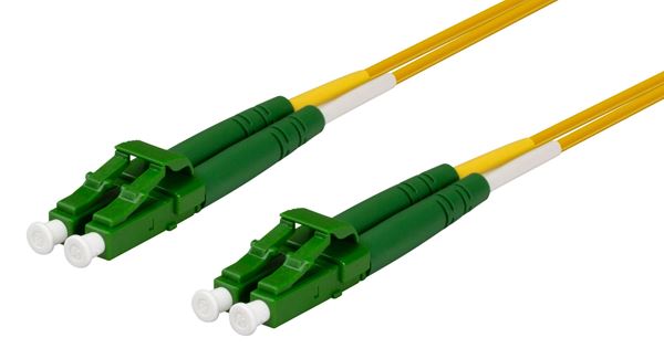 DYNAMIX 1M 9u LC APC/LC APC Duplex Single Mode G657A1 Bend Insensitive Fibre Lead. Yellow LSZH Jacket