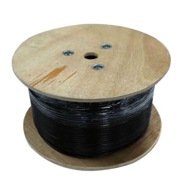 DYNAMIX 305m Cat6 Black SOLID GEL Filled Outdoor cable. 23AWGx4P, 250MHz, UV Stabilised Black PE Jacket, Supplied on a Wooden Reel *** BELOW GROUND INSTALLATION