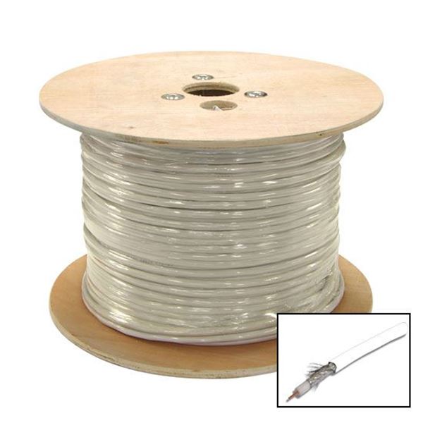 305m Roll RG6 Shielded Cable White. 75ohm. 18AWG solid core. Foil and braid shield. *** SKY APPROVED ***