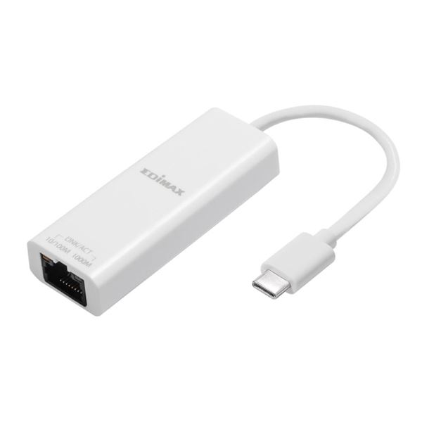 EDIMAX USB-C to Gigabit Ethernet Adapter. Plug-and-Play. Backward compatible with USB 3.1/3.0/2.0/1.1 Standard. Supports 802.1Q VLAN & 802.1P Layer 2 Priority Encoding and Decoding.