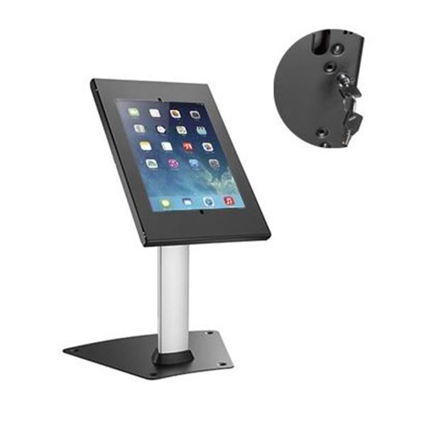 BRATECK Anti-Theft Countertop Tablet Kiosk Stand. For 9.7/10.2 iPad, 10.5 iPad Air/ iPad Pro, 10.1" Samsung Galaxy Tab A 2019. Heavy-Duty Steel Construction,Free-Tilting Design.