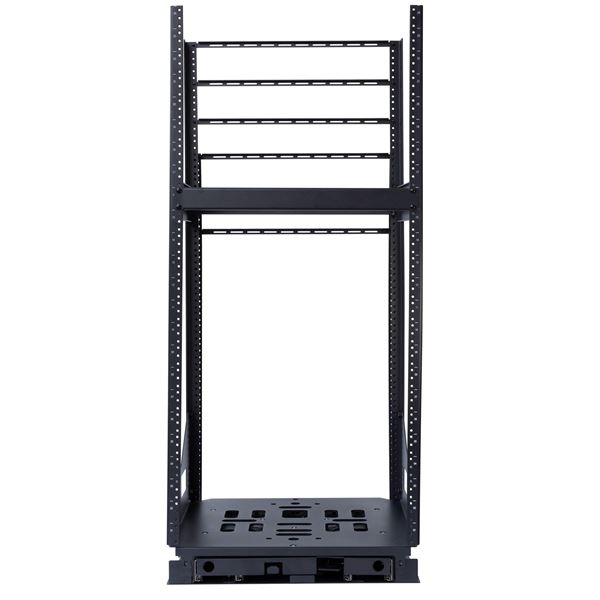 DYNAMIX 19'' 24U Rotary Rack. Rotation Angles of  45 & 90 Allow Easy Fitting of Equipment, Provide Easy Access for Maintenance & Servicing. 3mm steel adds Security & Stability. 503mm x 495.84mm x 24U