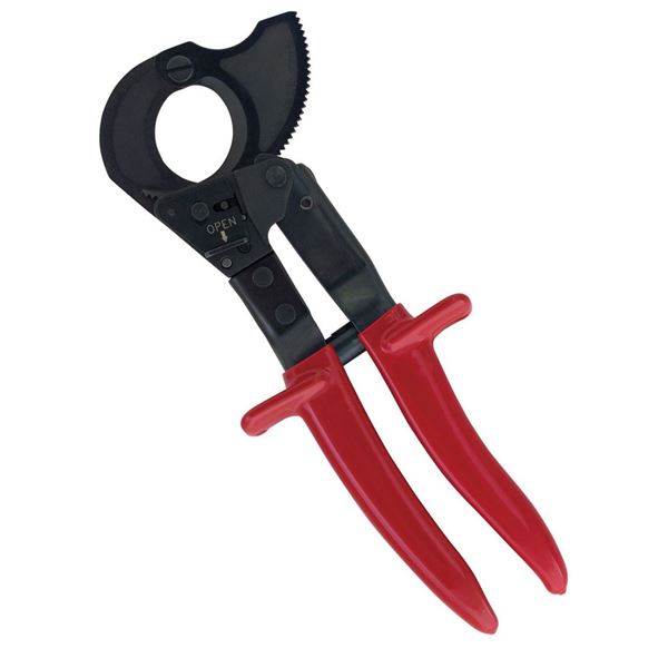 HANLONG Heavy Duty Ratchet Cutter for Cable up to 250mm2. Quick Release Lever, Non Slip Grips, Safety Locking Lever. Long Life Hardened Blades. Not Suitable for Steel Wire or Hardened Cables