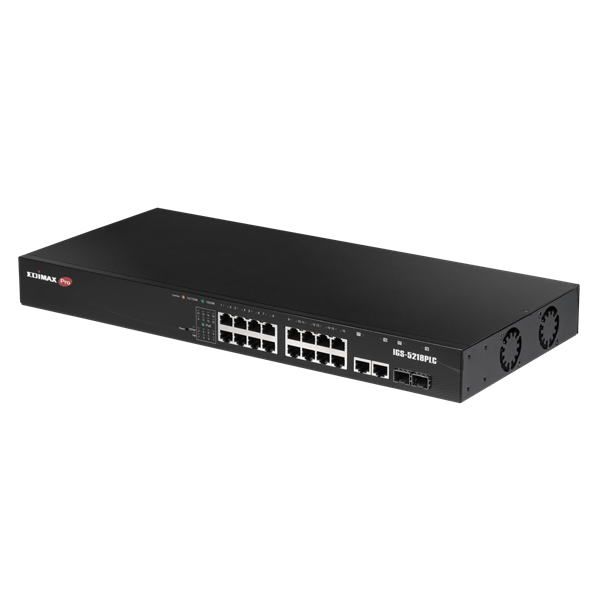 EDIMAX Industrial Surveillance VLAN 18-Port Gigabit PoE+ Web Smart Switch. 16 Gigabit Ethernet Ports, 2 Gigabit RJ45 and 2 SFP Combo Ports. PoE up to 200m at 10Mps. Supports up to 30W per Port.