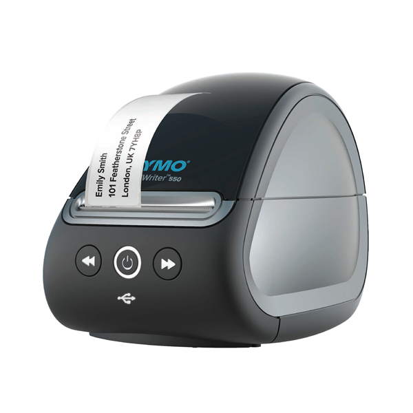 DYMO LabelWriter 550 Label Printer Value Pack. Includes 3x Rolls of Labels Large Address Labels 36x89mm (260) Shipping Label 54x101mm (220) Multipurpose Label 15x51mm (500)