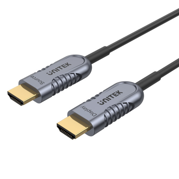 UNITEK 5M Ultrapro HDMI 2.1 Active Optical Cable. Color: Space Grey + Black.