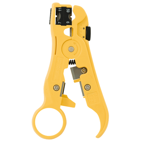HANLONG  All-In-One Stripping Tool with Cable Cutter for Cat5e/6, Coax, Voice and Audio Cables.