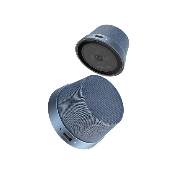 PROMATE 3W Mini Bluetooth Speaker with Magsafe Compatible Base. Supports Music & Calls, High Definition Sound, 12 Hours Playing TIme, TWS Compatibility, Metal Ring Included, Ultra Compact. Blue