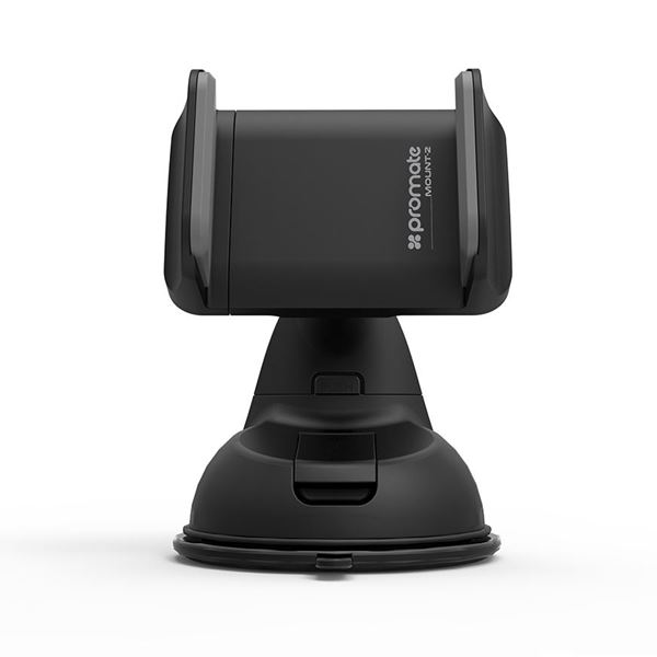 PROMATE Universal Smartphone Grip Mount. Fits all Devices with Width Between 5-9cm. Heat & Cold Resistant. Quick Release. Additional Dashboard Sticker. 360 Degree Swivel Head. Black Colour.