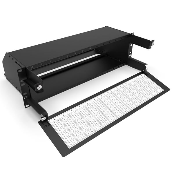 DYNAMIX 3U 19" 14 Slots LGX Modular Frame. Up to 336 Fibre Optic in LC with Individually Labelled Ports. Compatible with LGX Adapter Plates, MPO Cassettes and Copper Fibre Hybrid Modules.