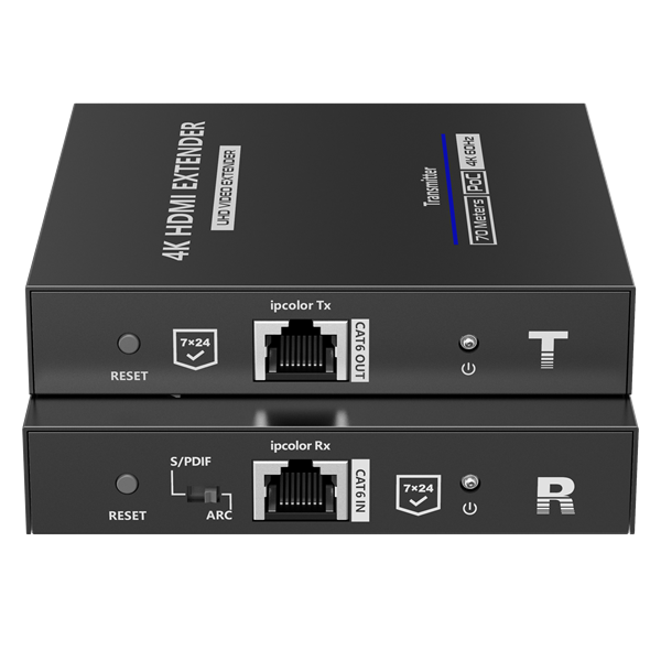 LENKENG HDMI 2.0 POC Extender Over Cat6/6a. Supports up to 4K@60Hz Zero Latency. Two Way IR. HDMI Signal up to 70m. EDID Passback. Spdif Audio. *Includes Transmitter & Receiver