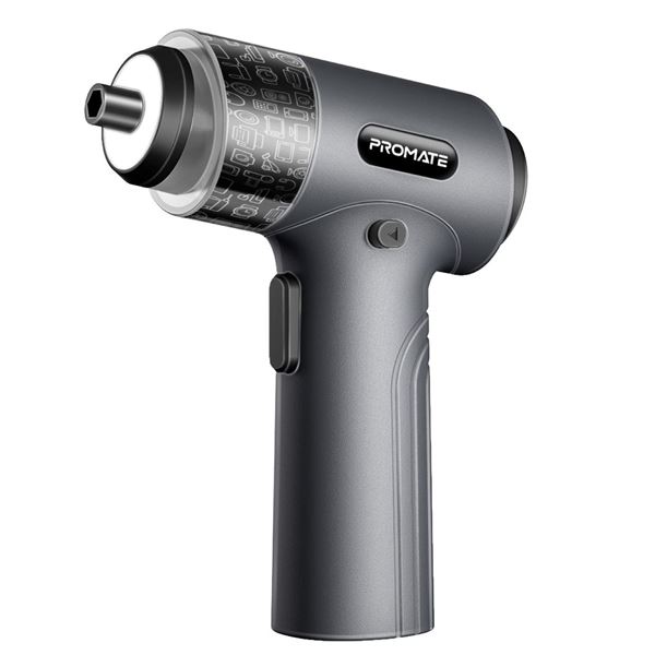 PROMATE 36-Pieces Cordless Electric DIY Hand held ScrewDriver Kit with LED Fill Light. 200RPM with 5N.m of Torque. Built-in 2500mAh Battery, USB-C Charging Port, 32 Magnetic Screwdriver Bits.