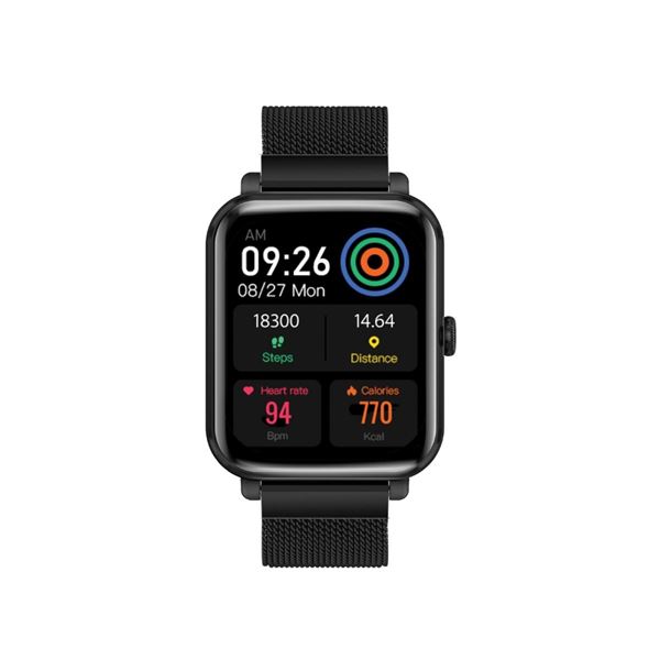 PROMATE IP68 Smart Watch with Fitness Tracker & Media Storage. 1.78" Hi-Res AMOLED Display. Bluetooth Calling. Up to 20 Days Battery Life. Heart Rate/Step/Sleep Tracker. Find Phone. Alarm. Black