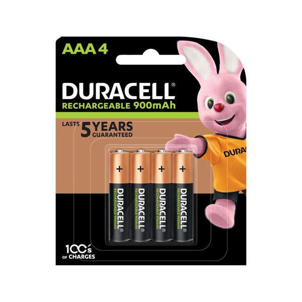 DURACELL AAA Rechargeable Battery (900 Mah). Pack of 4